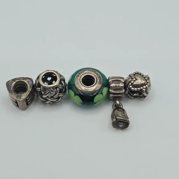 Pandora Silver Bracelet with Green Charm - Picture 6 of 10